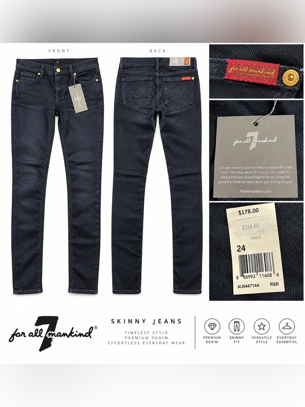 7 For All Mankind High-Rise Dark Indigo Women's Jeans